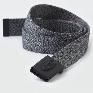 American Eagle Web Belt with Logo Military Buckle Gray/Black Sz Large Adjustable